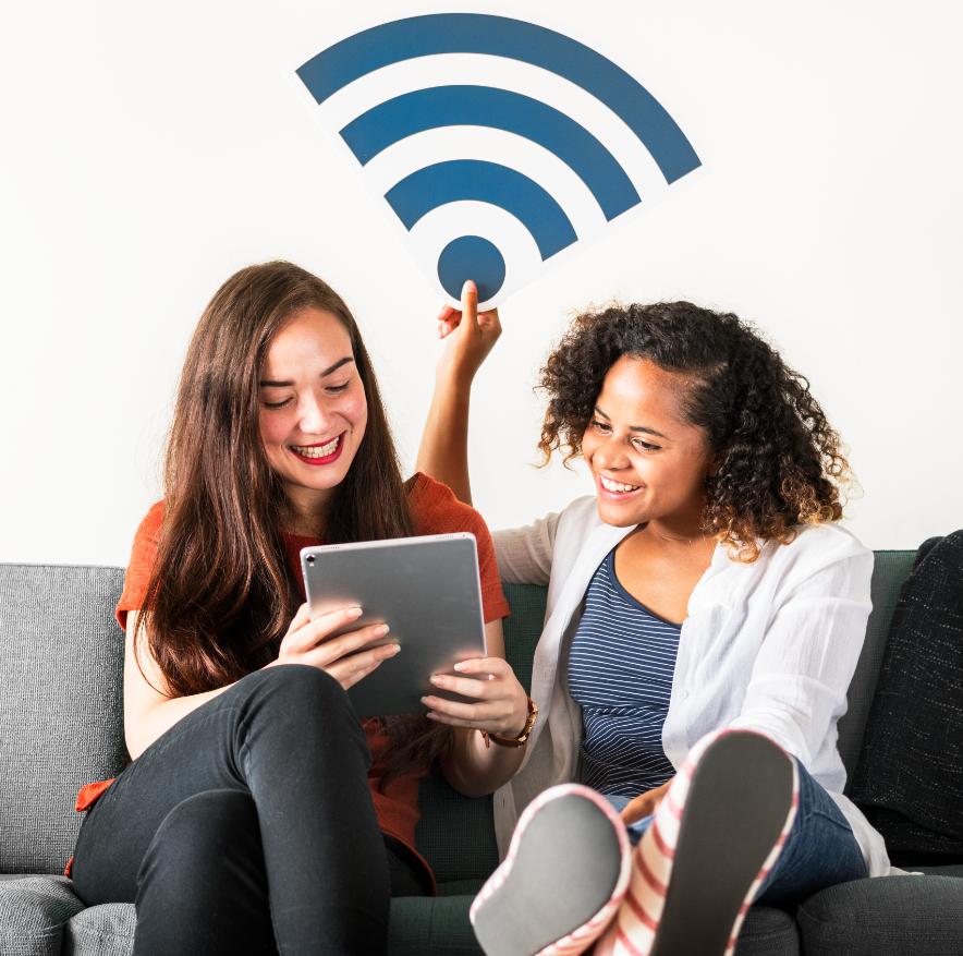 friends with wifi signal icon